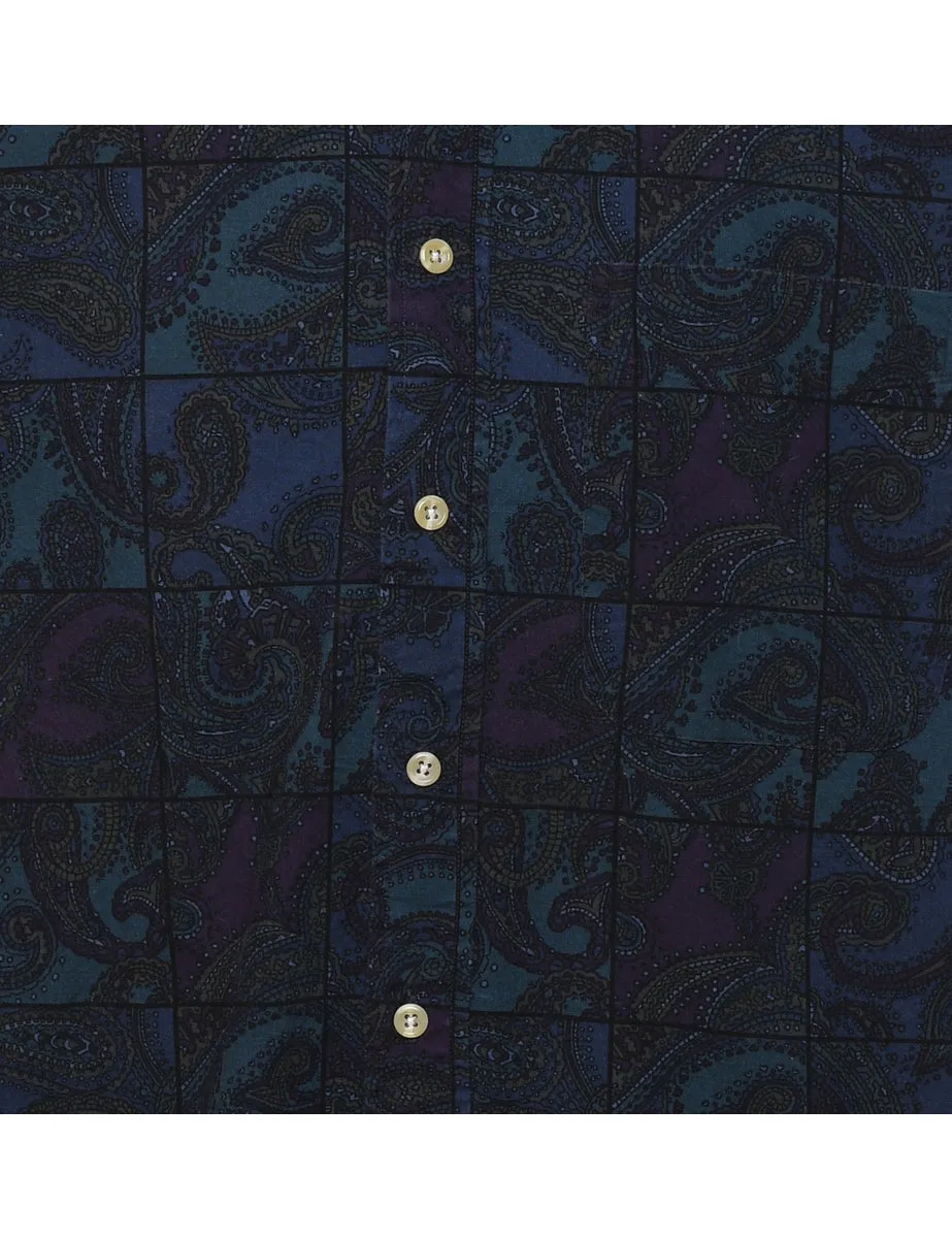 1990s Paisley Print Smart Shirt - M