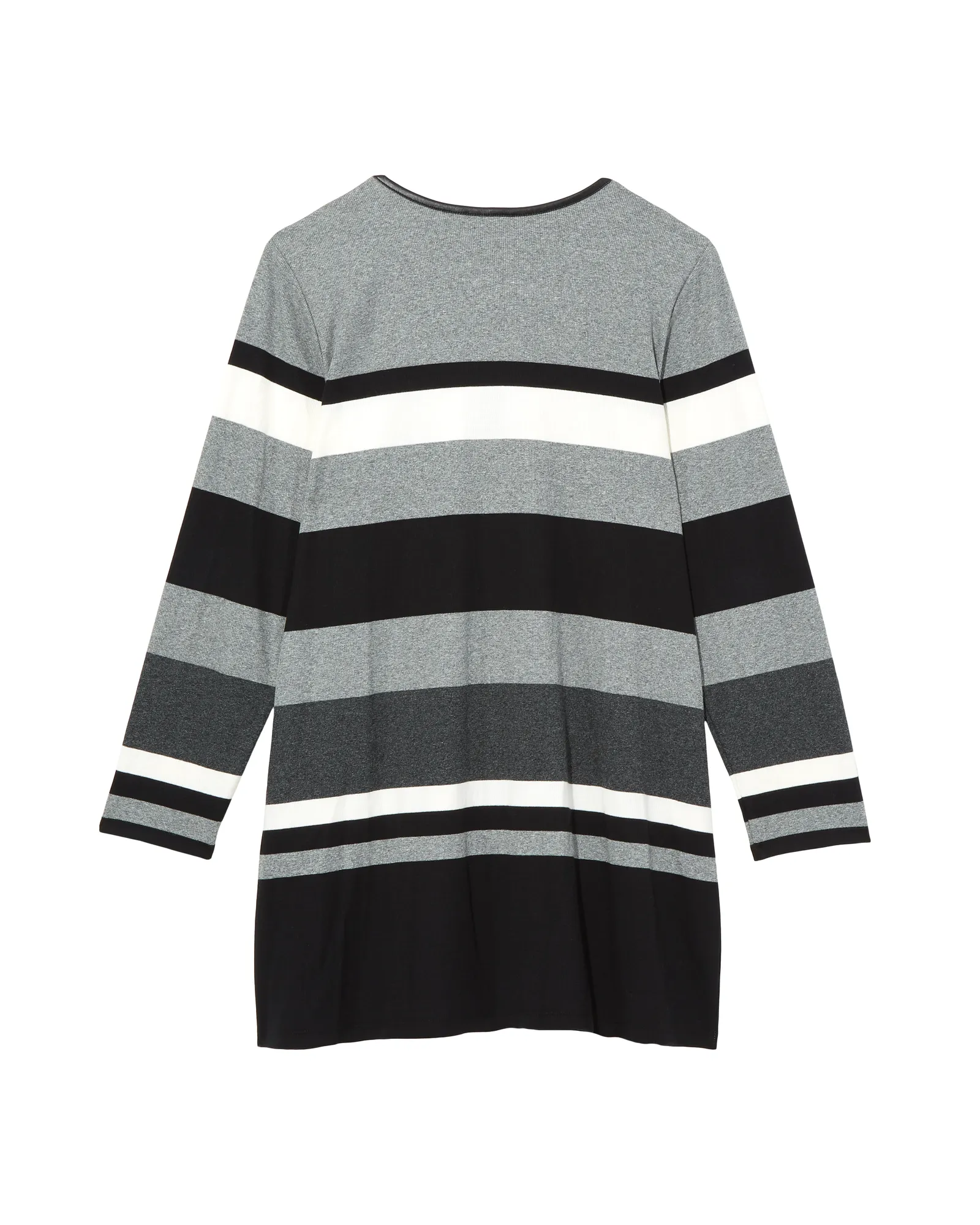 Angelica Striped Duster Cardigan | Black / Light Grey