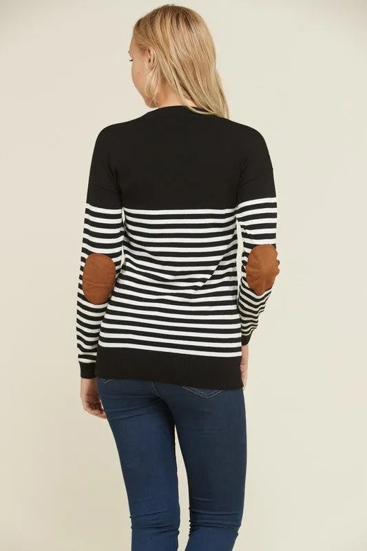 Black Elbow Patch Sweater