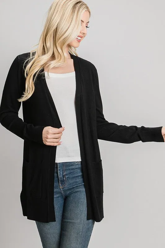 Black Soft Knit Cardigan