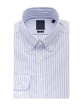 Blue End-on-End Stripe Button-down Easy-iron Shirt