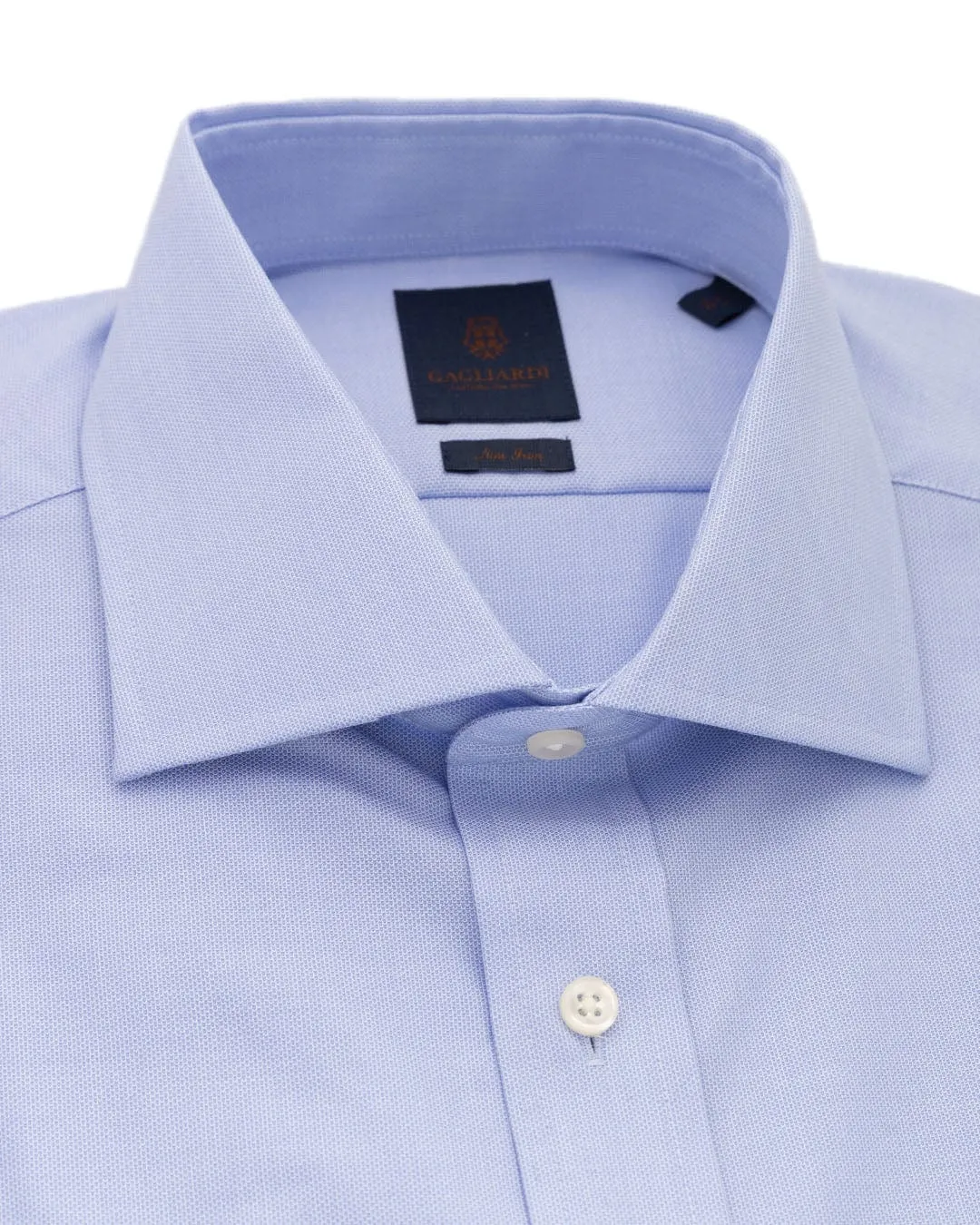 Blue Honeycomb Weave Non-iron Shirt