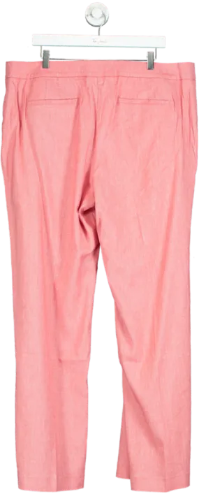 Boden Pink Linen Blend Trousers UK 20 Long