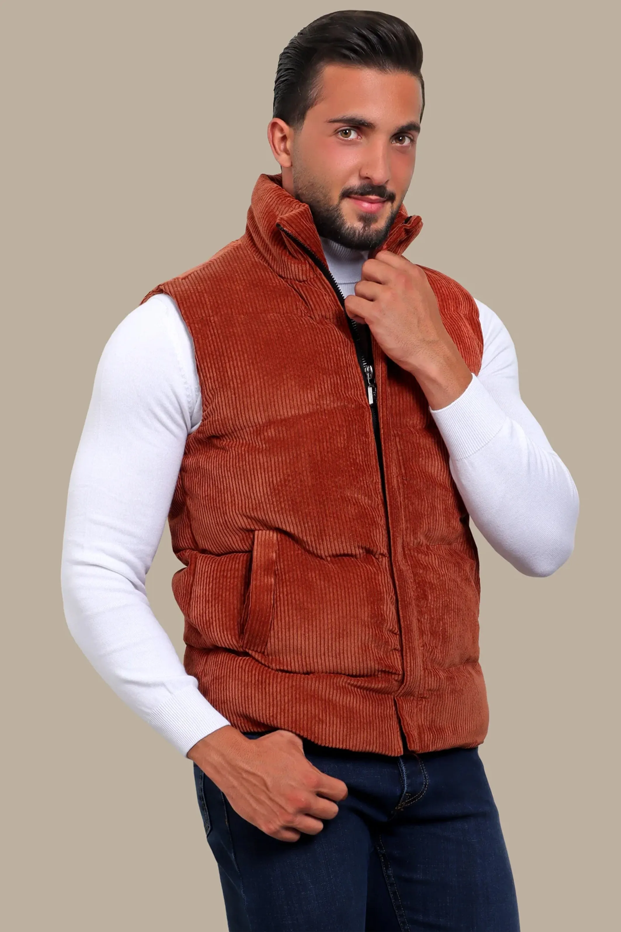 Brick Corduroy Vest