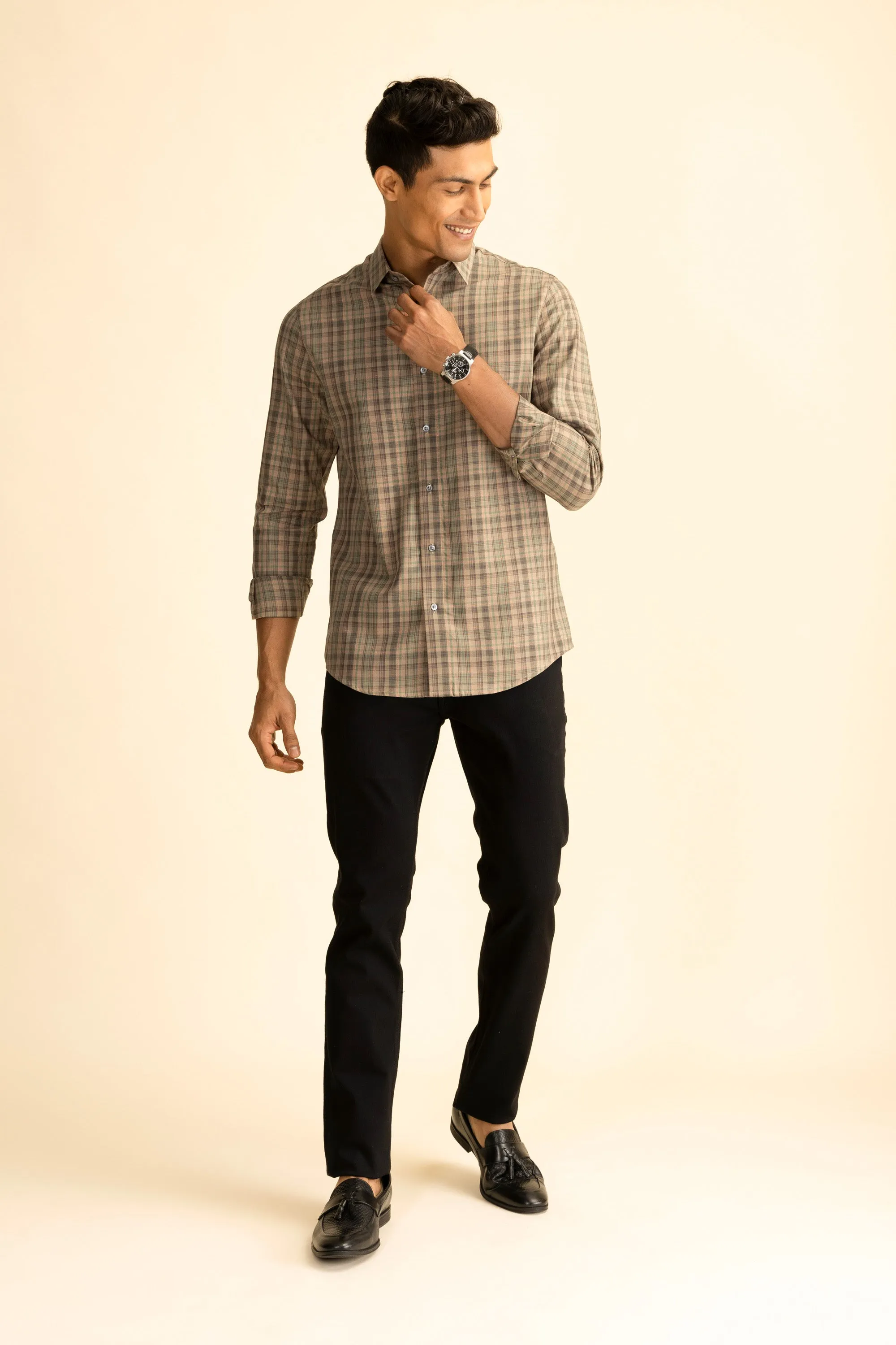 Brown Check Shirt