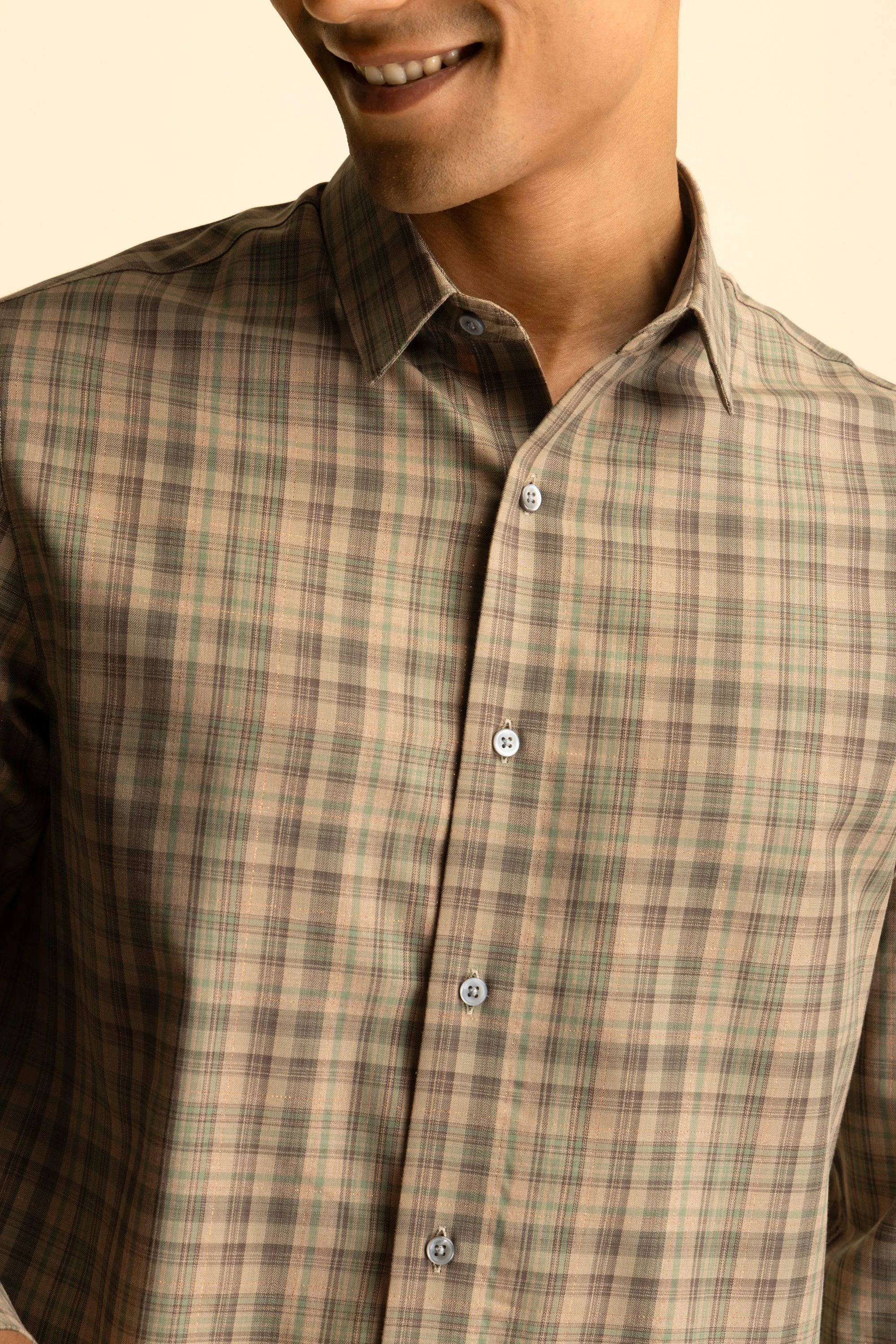 Brown Check Shirt