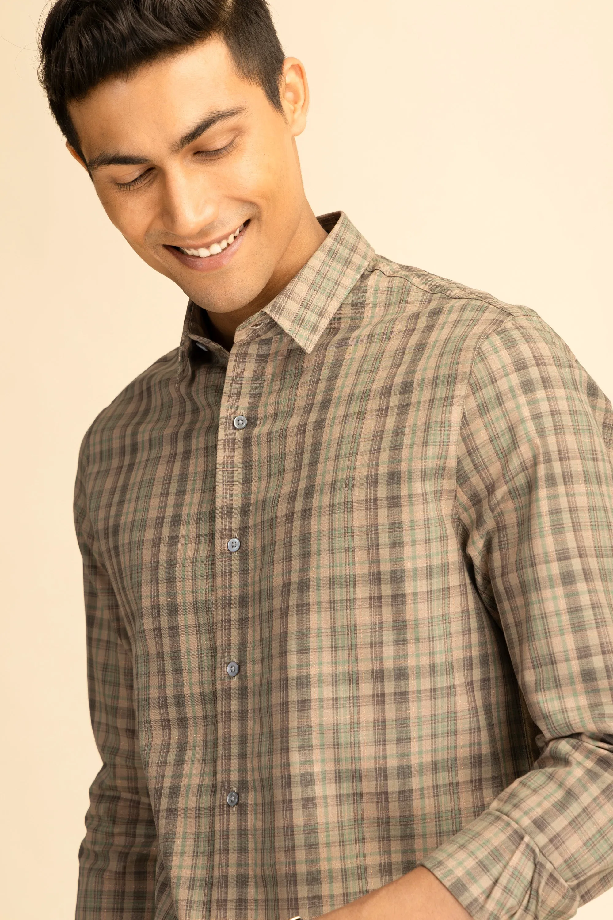 Brown Check Shirt