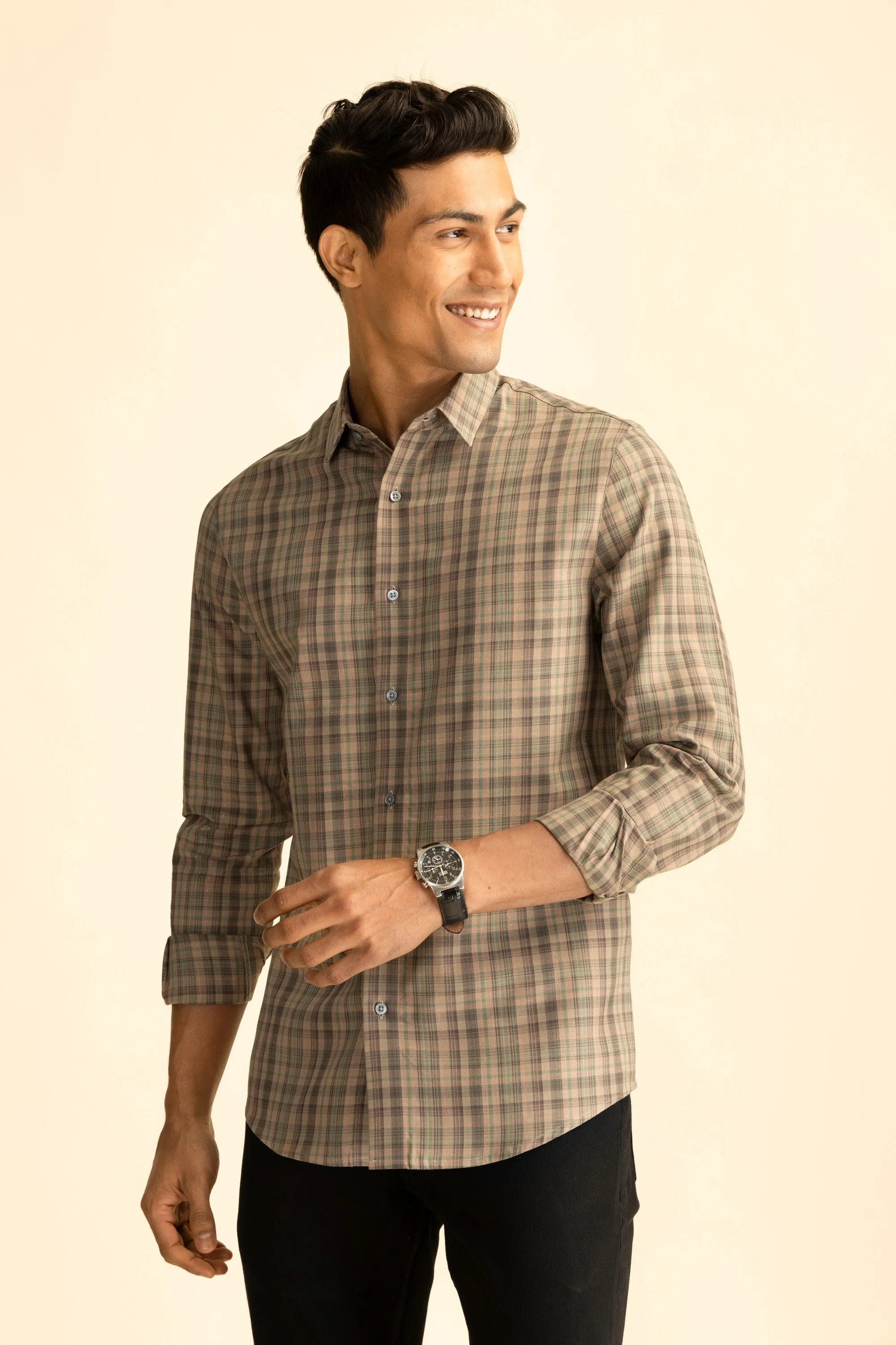 Brown Check Shirt