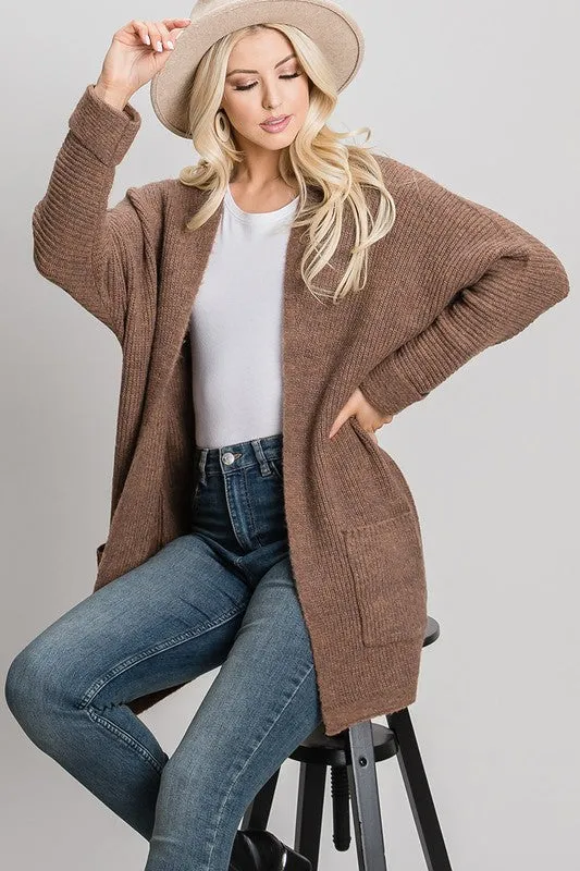 Brown Chunky Knit Cardigan