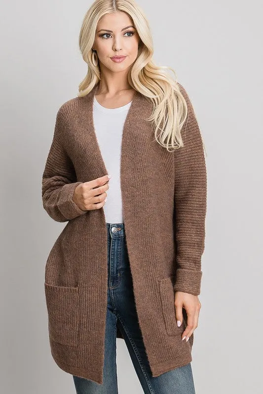 Brown Chunky Knit Cardigan