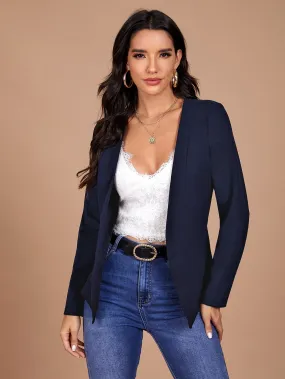 Clasi Open Front Solid Blazer