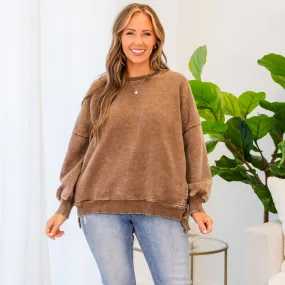 Comfy And Cozy Pullover, Mocha