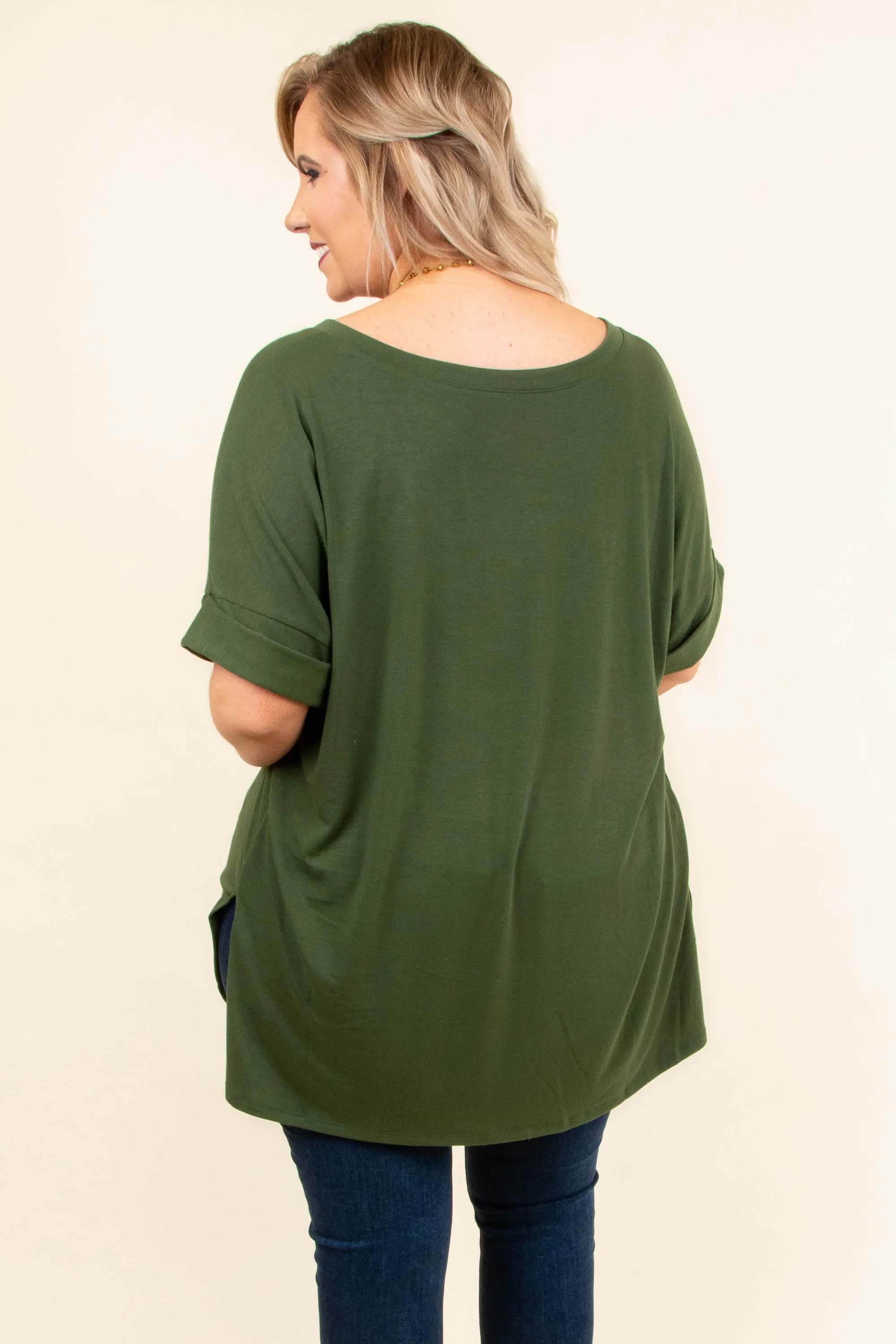 Comfy Travels Top, Army Green