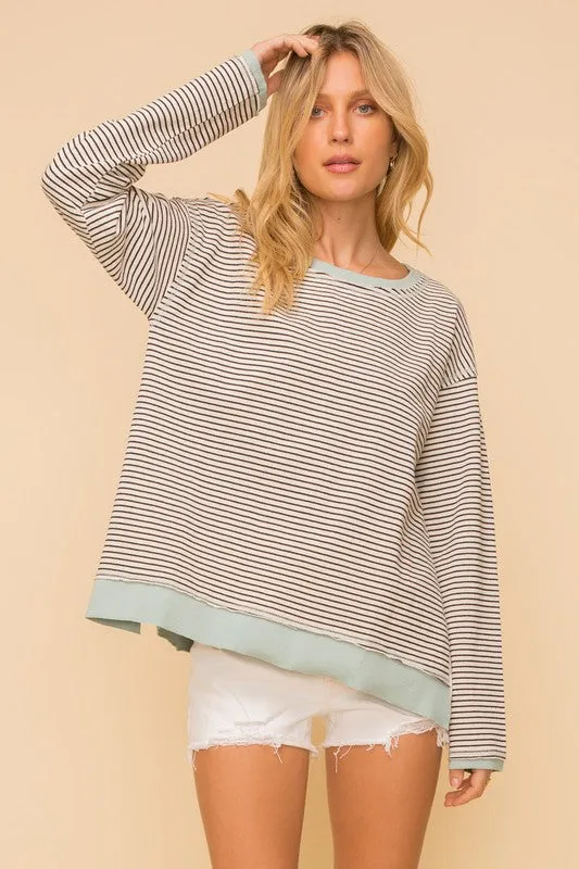 Contrast Stripe Pullover