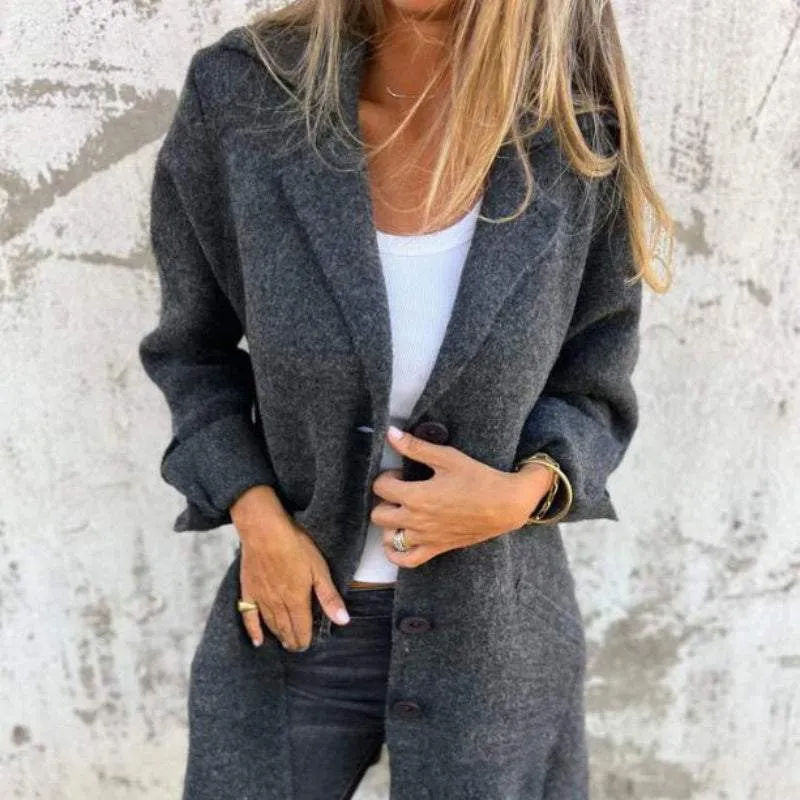 Cozy & Stylish Solid Color Mid-Length Jacket