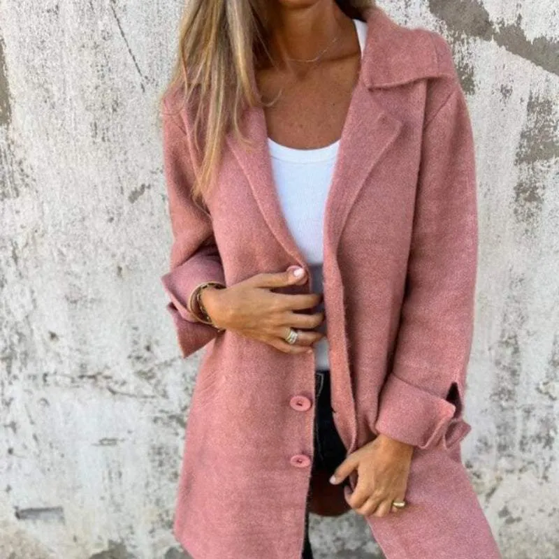 Cozy & Stylish Solid Color Mid-Length Jacket