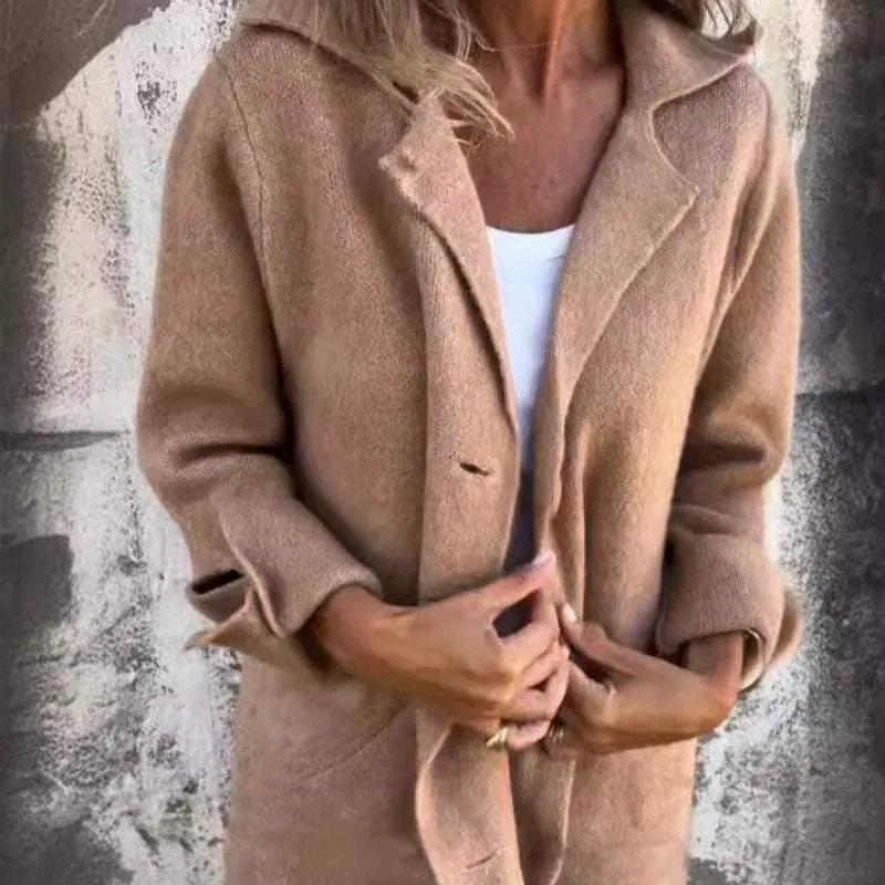 Cozy & Stylish Solid Color Mid-Length Jacket