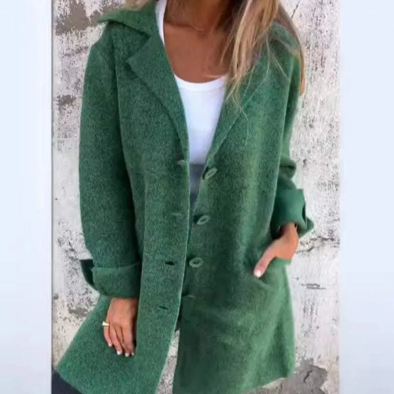 Cozy & Stylish Solid Color Mid-Length Jacket