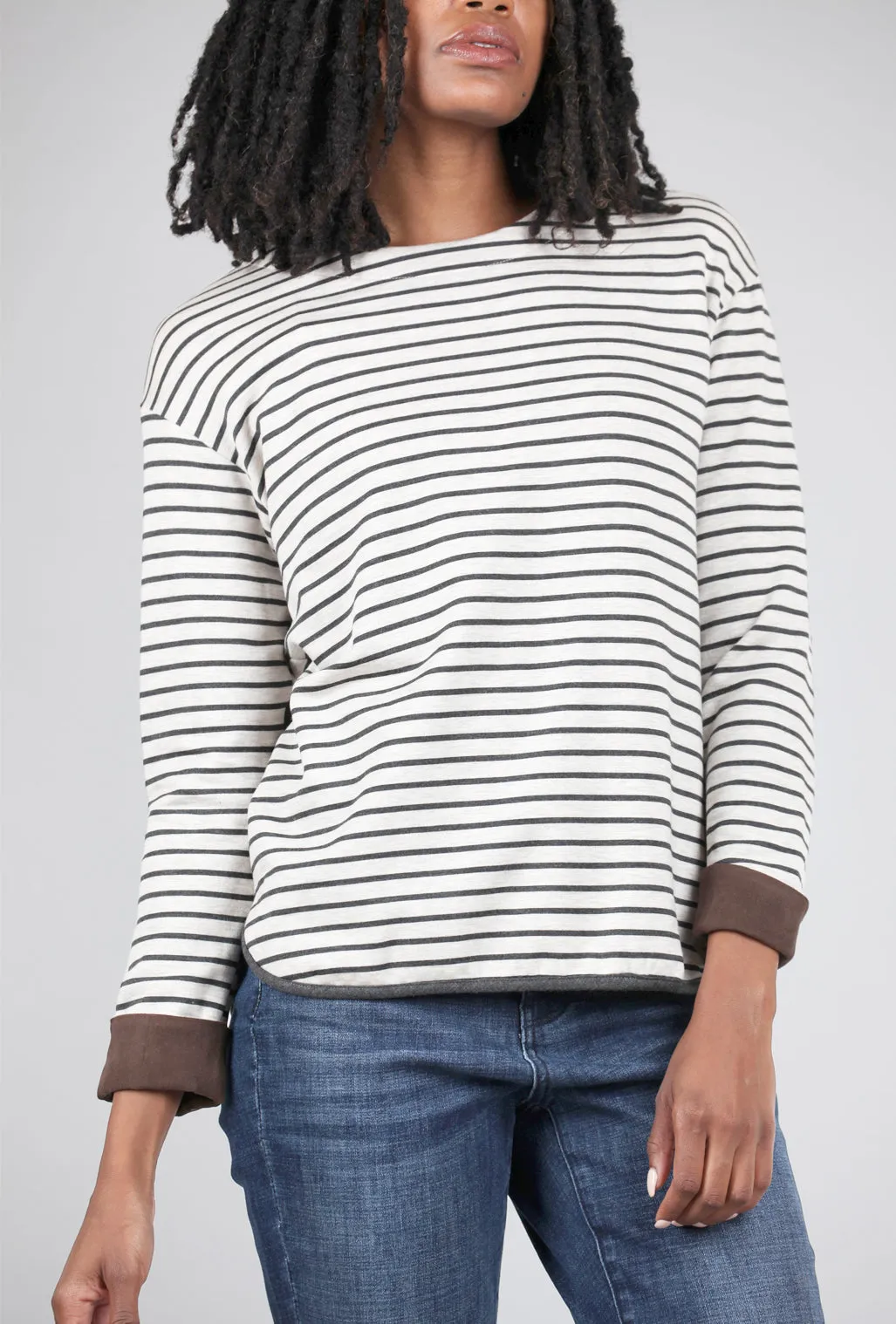 Cozy Shirttail Hem Pullover, Oatmeal