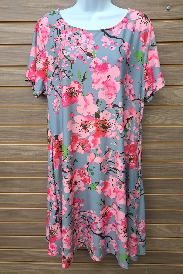 Dress comfy floral short sleeved