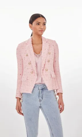 ELIZA TWEED BLAZER - LIGHT PINK