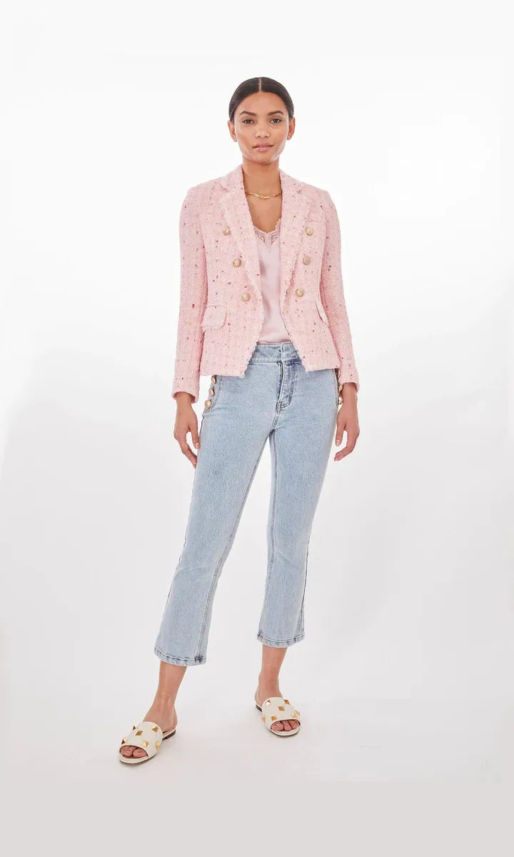 ELIZA TWEED BLAZER - LIGHT PINK