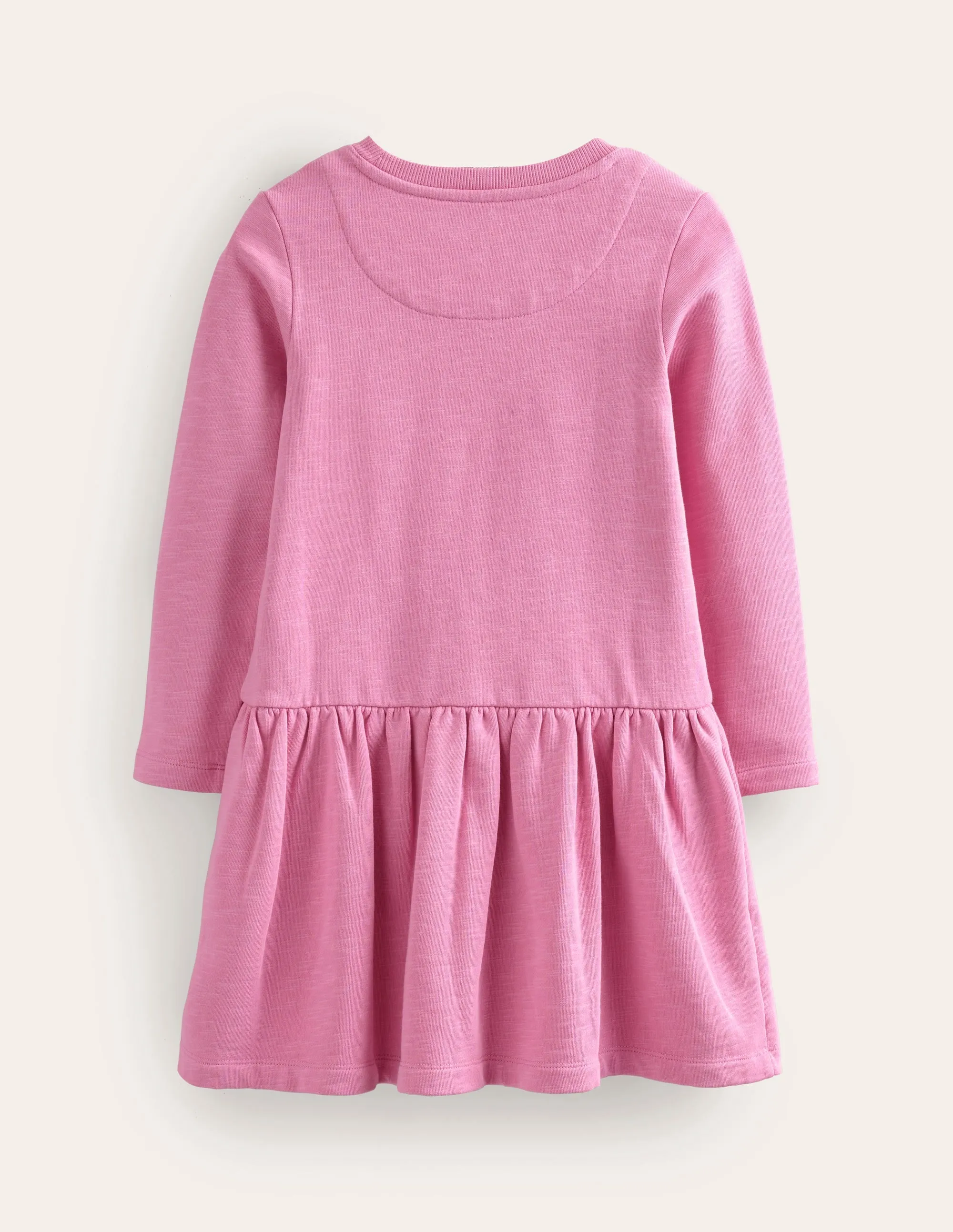 Embroidered Sweat Dress-Cosmos Pink Guinea Pig