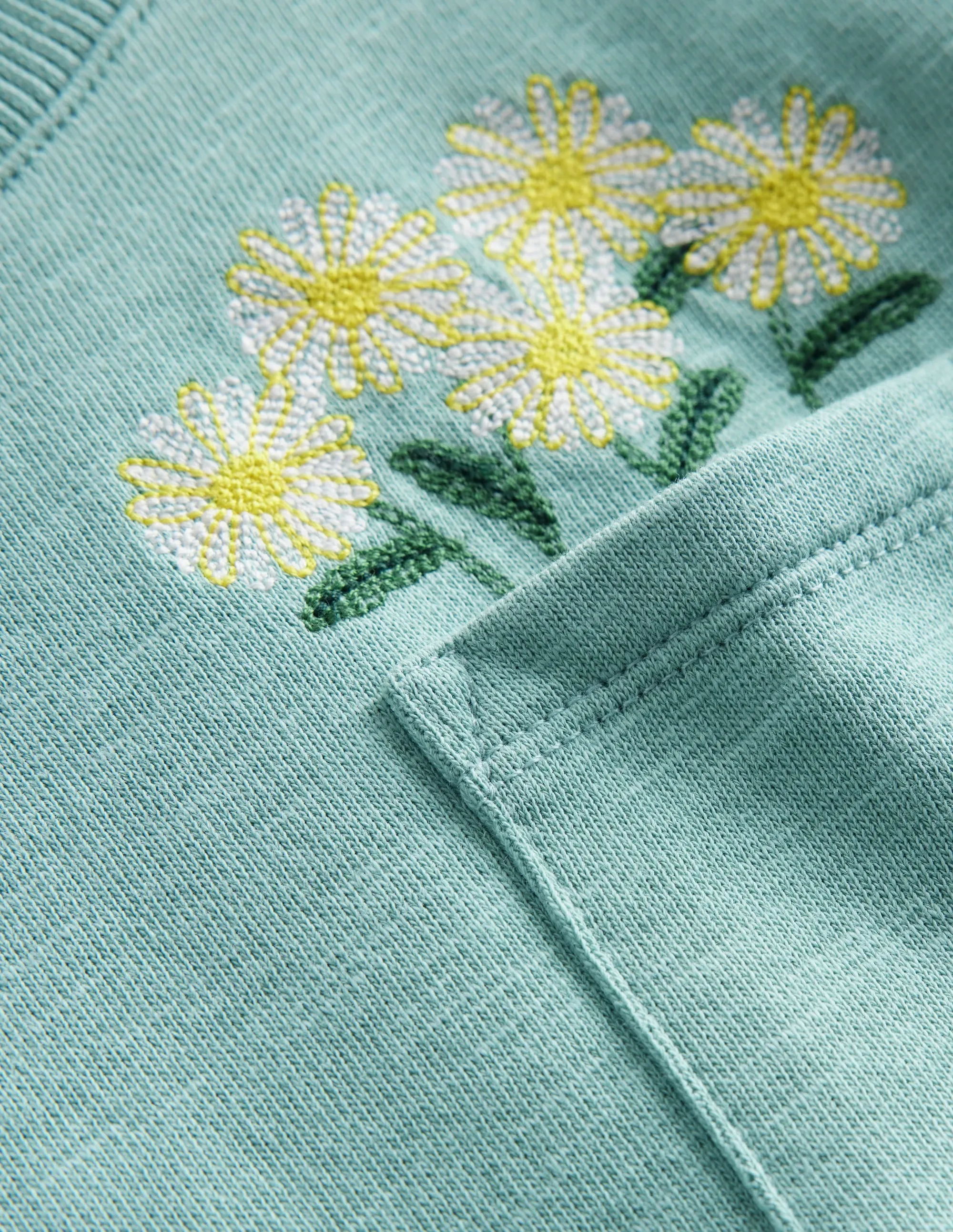 Embroidered Sweat Dress-Georgian Blue Flowers