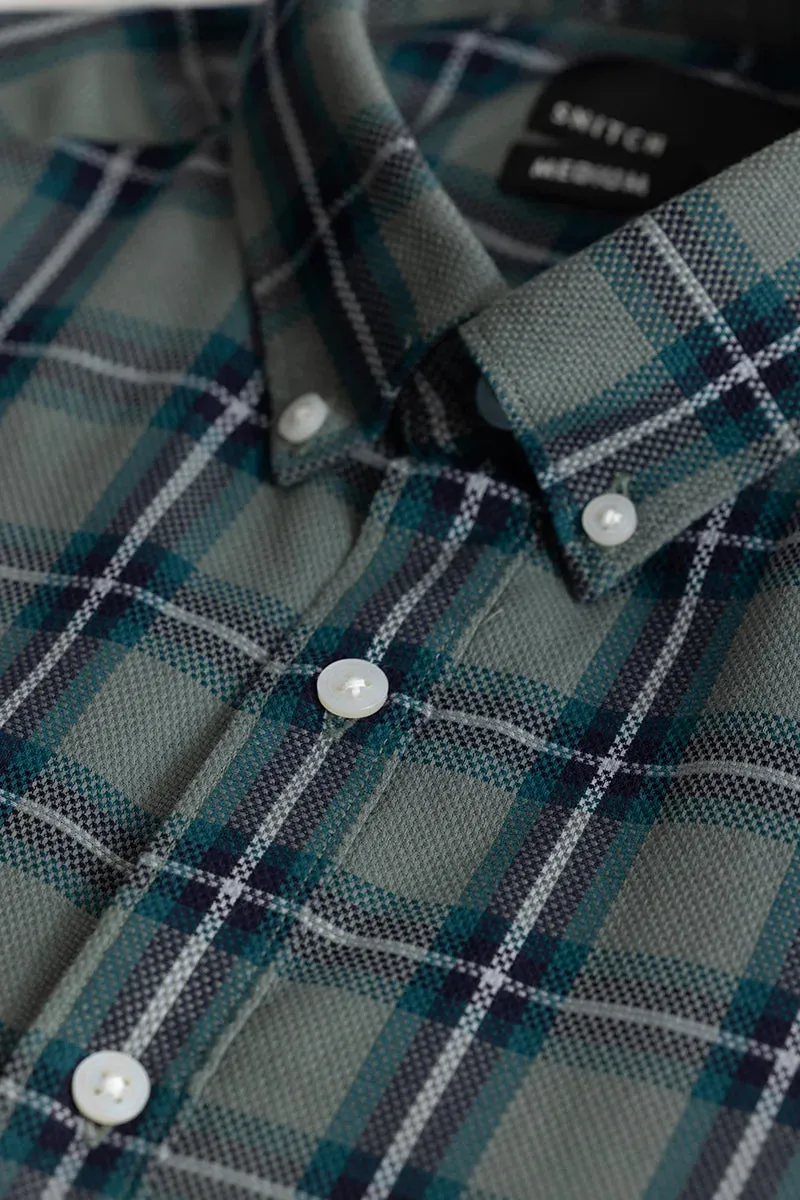 Fleur Olive Checks Shirts