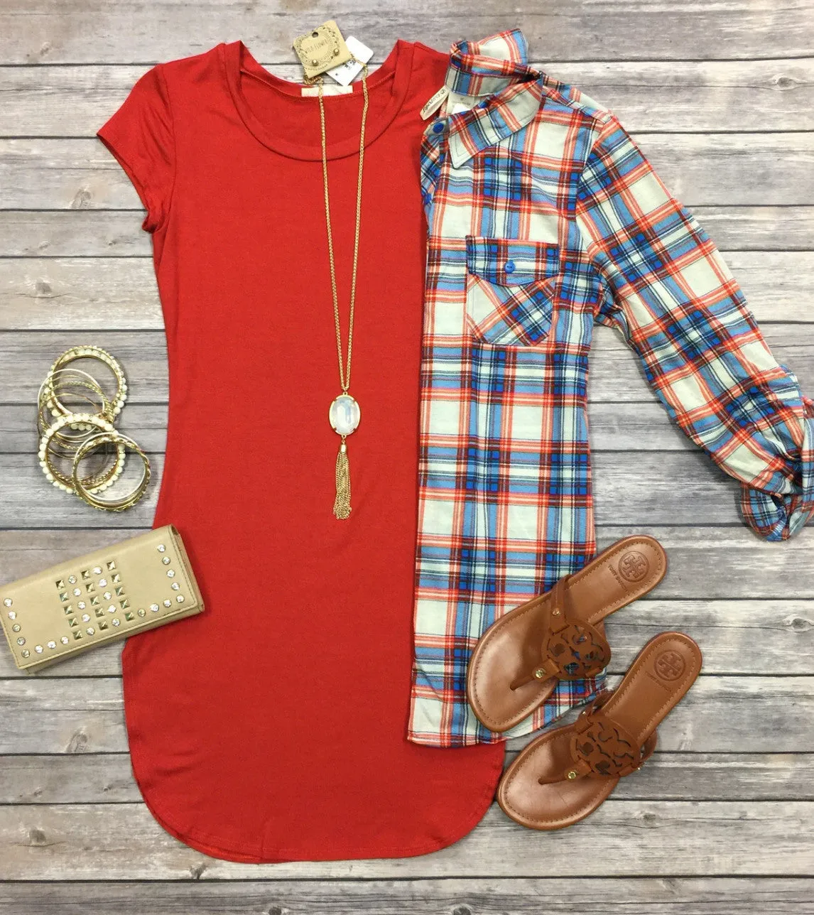 Fun in the Sun Tunic Dress: Chili