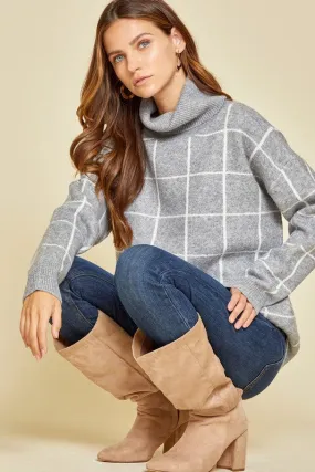 Grey Grid Sweater