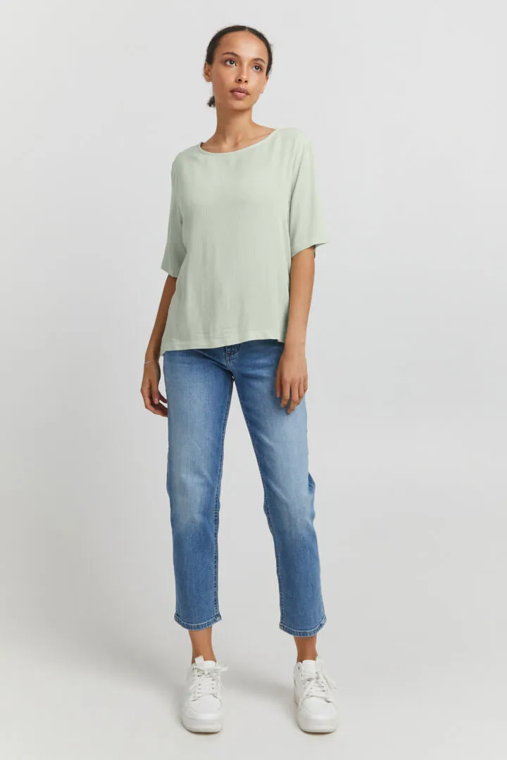 Ichi Marrakech Short Sleeve Top Mint