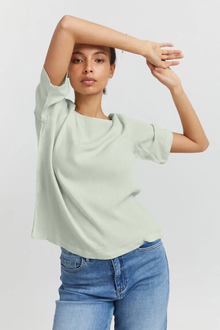 Ichi Marrakech Short Sleeve Top Mint