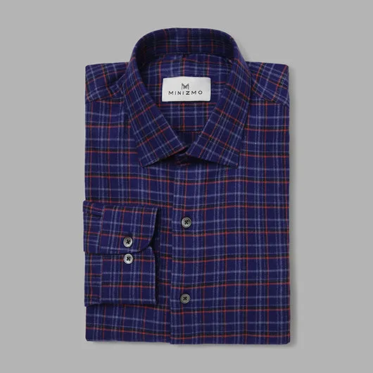 Lumbar Blue & Red Brushed Cotton Check Shirts