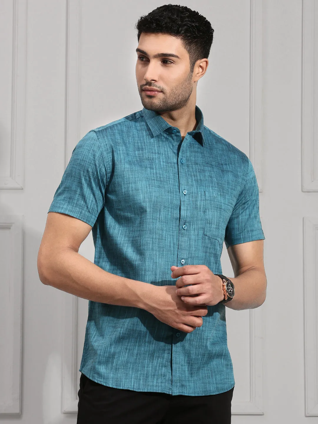 Men 100% Cotton Shirt Blue CL2 GT9