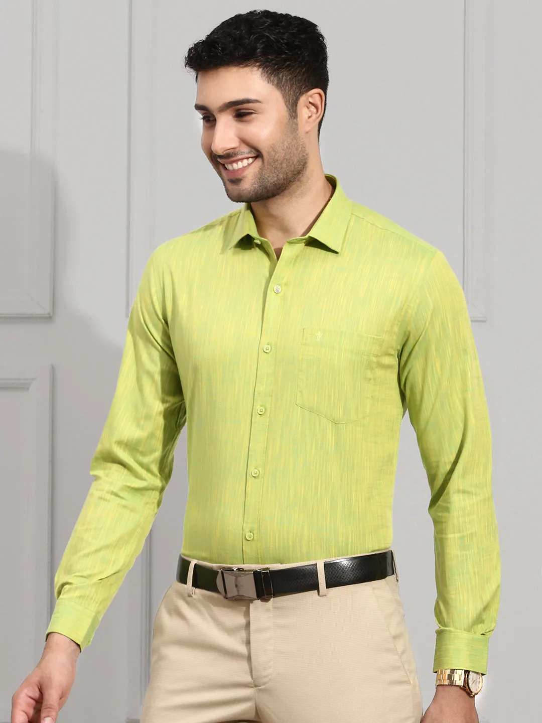 Men 100% Cotton Shirt Green CL2 GT2