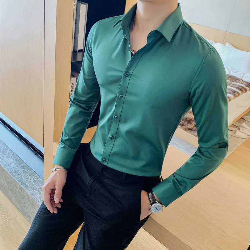 Men Long Sleeve Slim Shirt