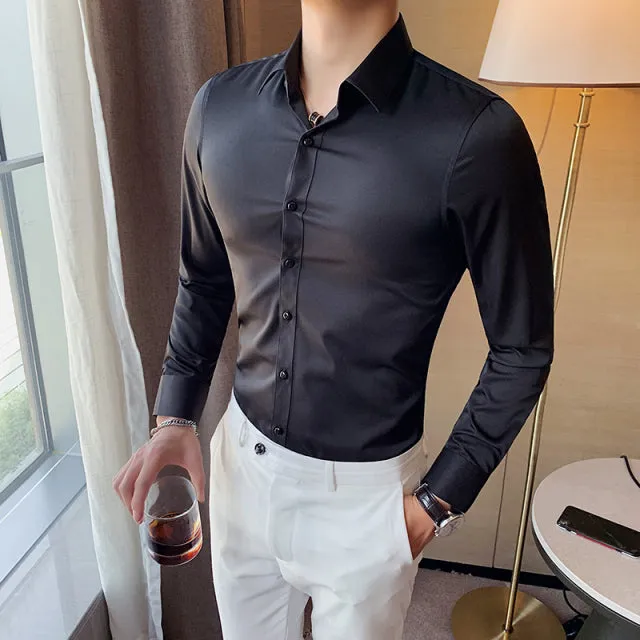 Men Long Sleeve Slim Shirt