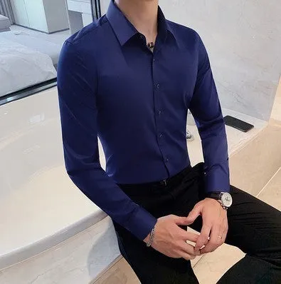 Men Long Sleeve Slim Shirt