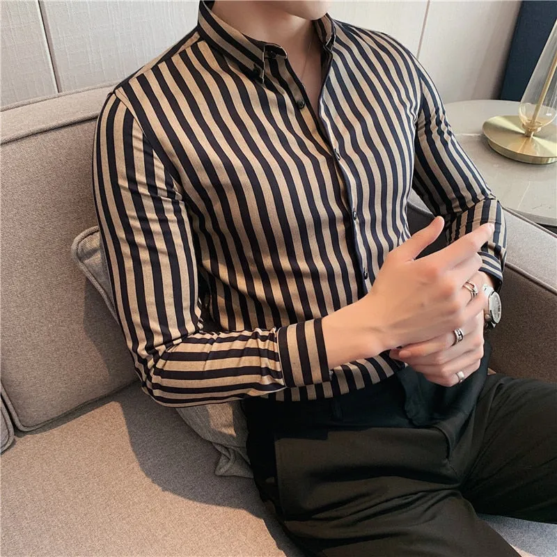 Men Vertical Stripe Shirt