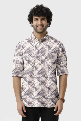 Miami - Purple Printed Casual Shirts for Men | Ariser