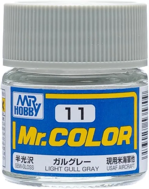 Mr. Hobby C11 Mr. Color Semi Gloss Light Gull Gray Lacquer Paint 10ml