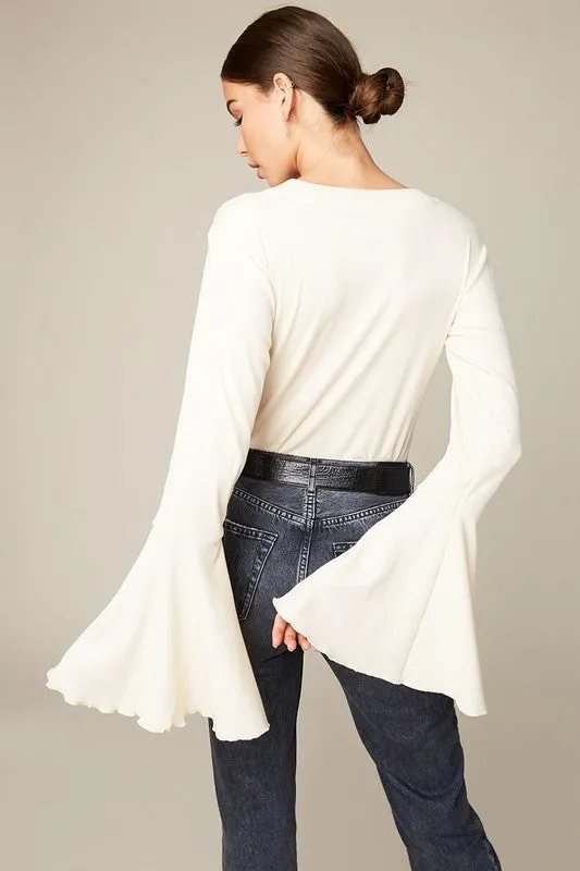 Natural Bell Sleeve Top