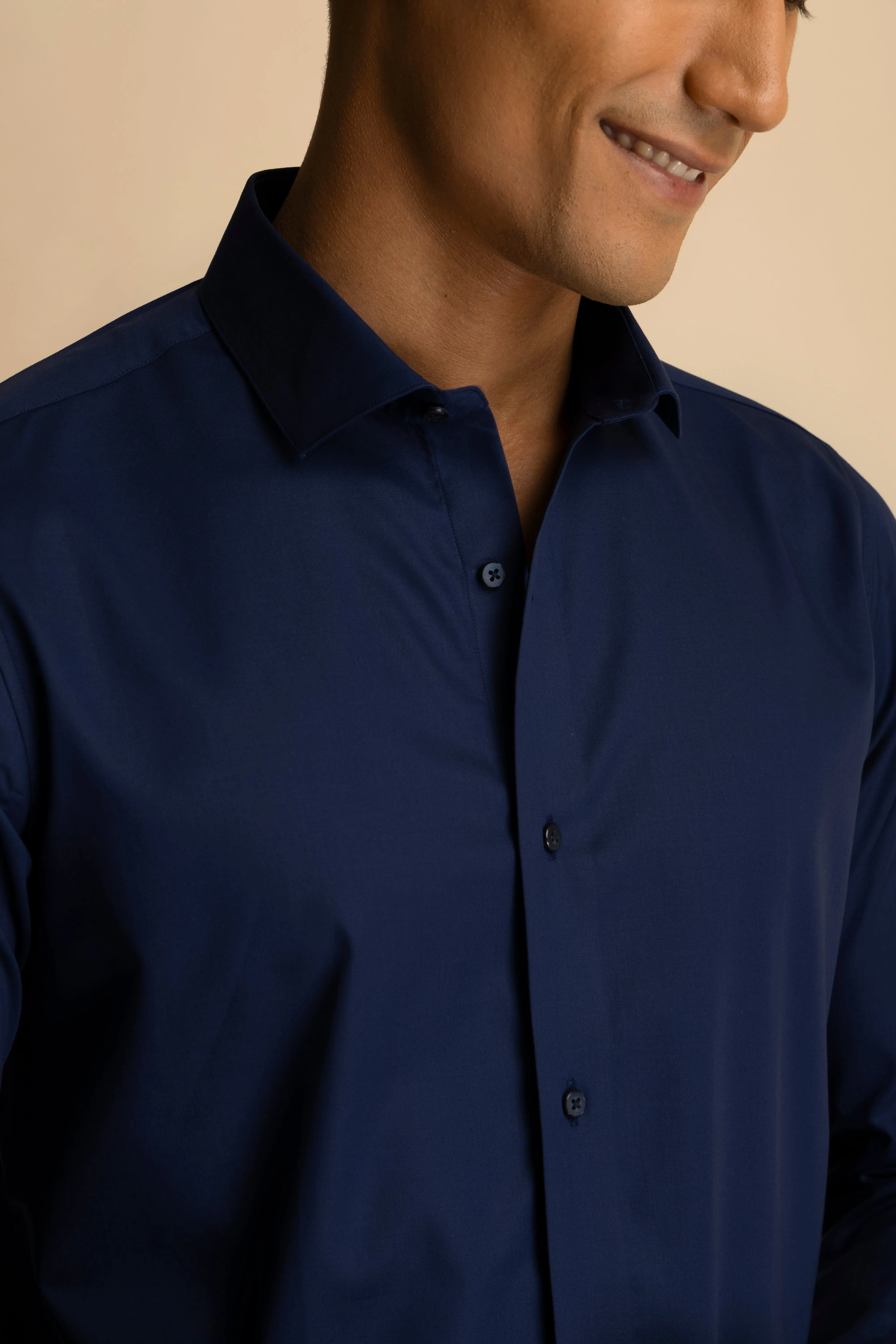 Navy Sateen Shirt