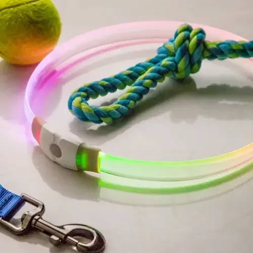 NiteHowl Max Rechargeable LED Necklace (Flat Band for Fluffy Coats)