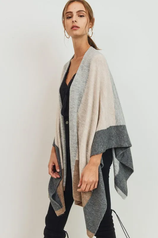 Oatmeal Poncho Cardigan