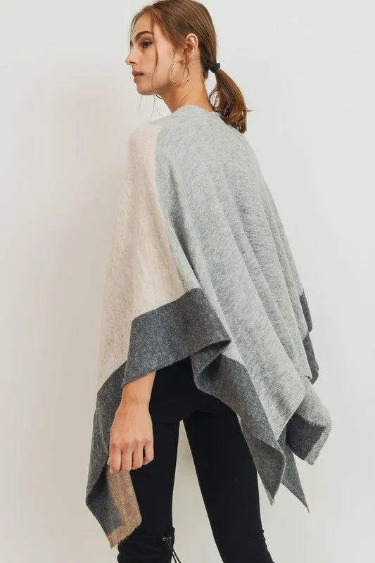 Oatmeal Poncho Cardigan