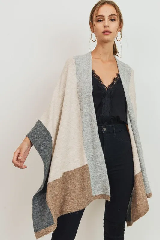 Oatmeal Poncho Cardigan