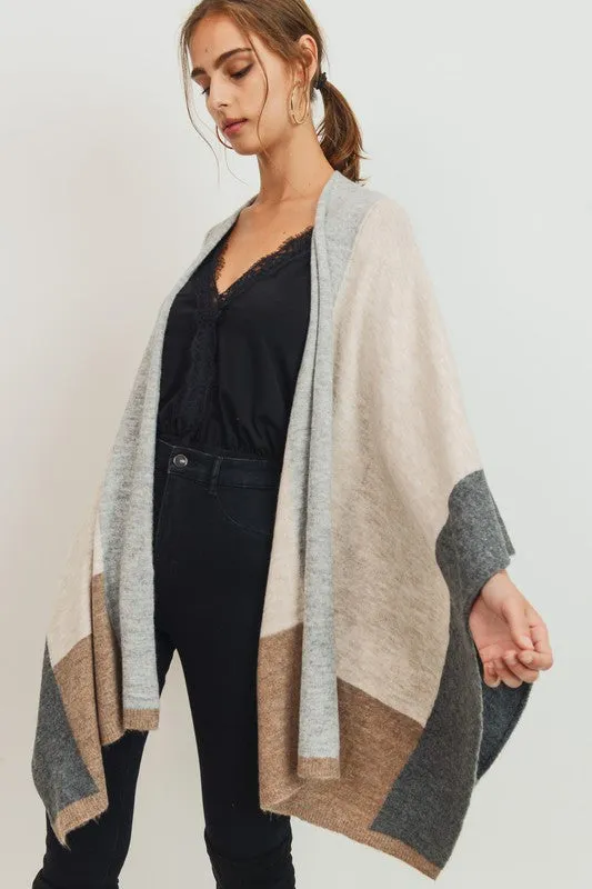 Oatmeal Poncho Cardigan