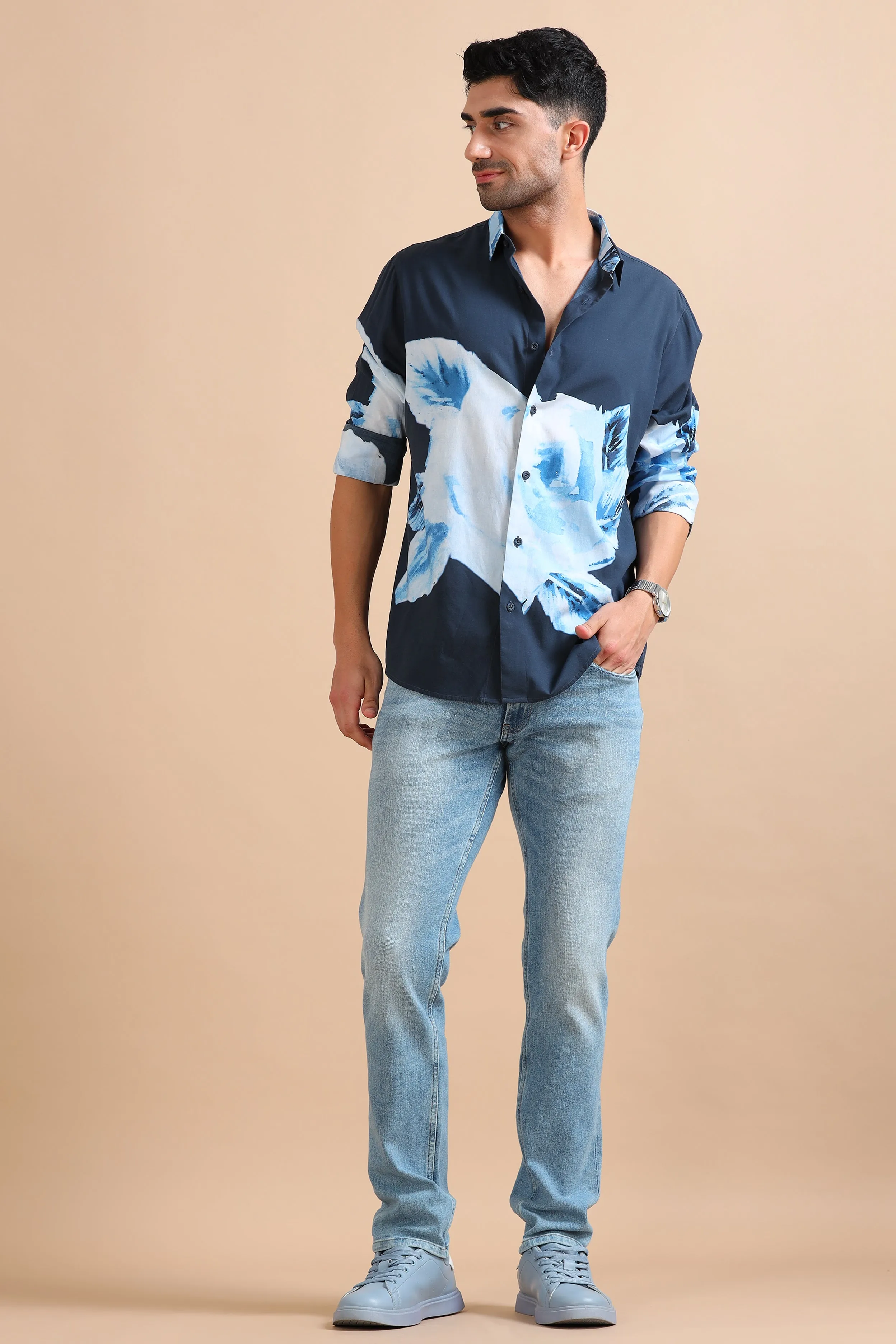 Ocean Bloom Abstract Shirt